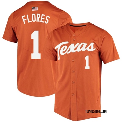Youth Jalin Flores Texas Longhorns Replica Vapor Untouchable Full-Button Baseball Jersey - Orange